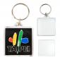 Basic Square Plastic (PS) Keychains with Printed Insert